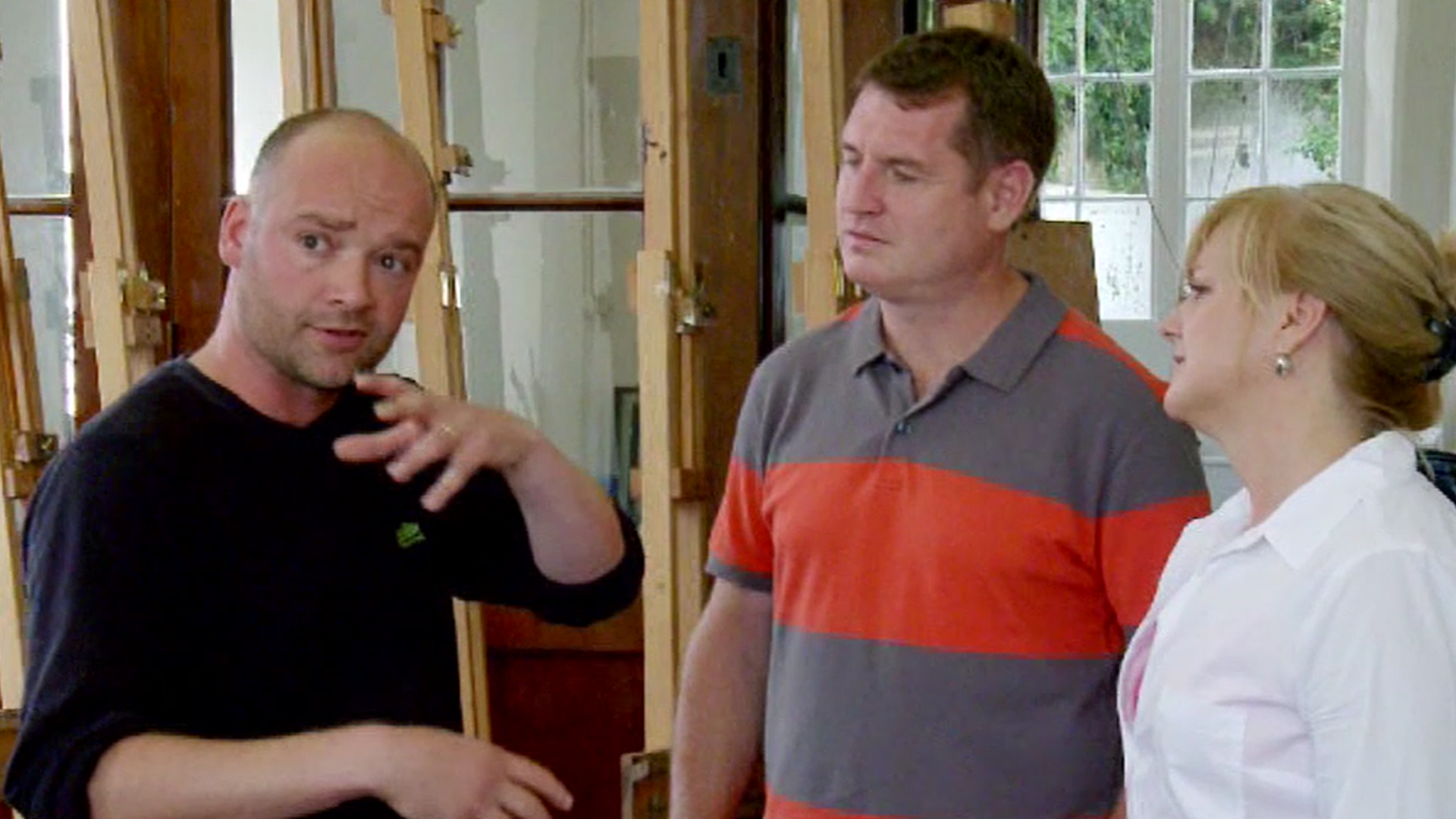 Henry Garfit, director of Newlyn School of Art filming for "Escape the Country" 